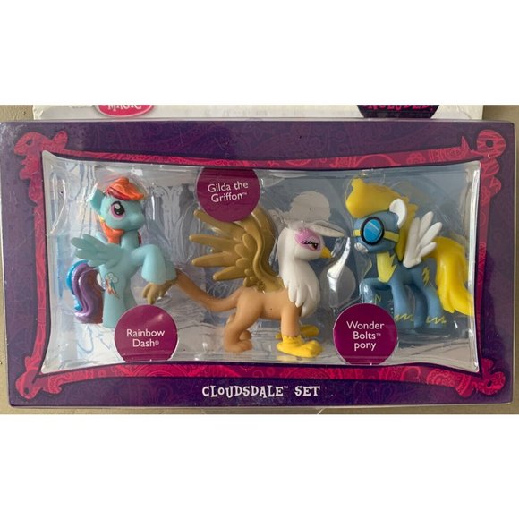 My Little Pony Friendship Magic Cloudsdale 3 Pony Set W/ Rainbow Dash NEW Sealed - Picture 2 of 10